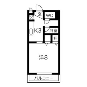 1K 間取り図
