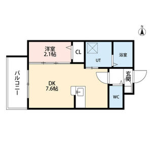 1DK 間取り図