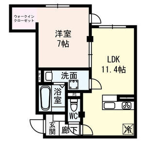 1LDK 間取り図