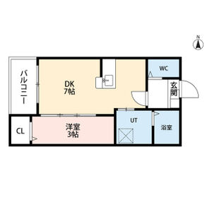 1DK 間取り図