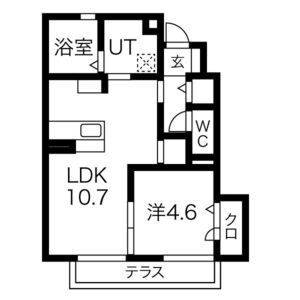 1LDK 間取り図