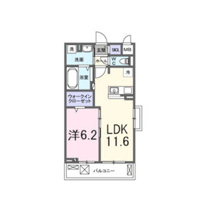 1LDK 間取り図