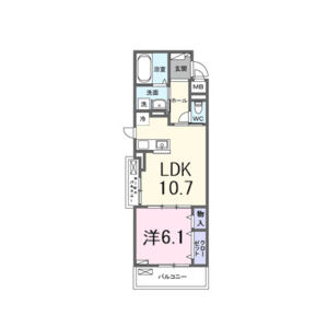1LDK 間取り図