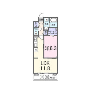 1LDK 間取り図