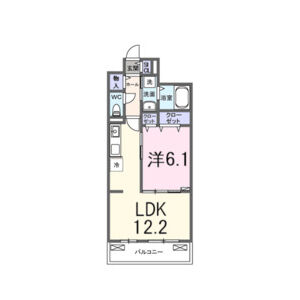 1LDK 間取り図