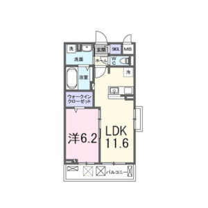 1LDK 間取り図