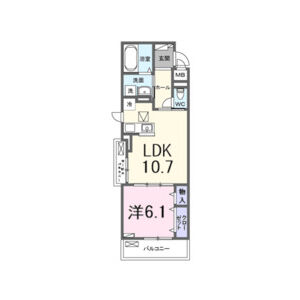 1LDK 間取り図