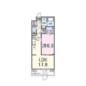 1LDK 間取り図