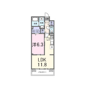 1LDK 間取り図