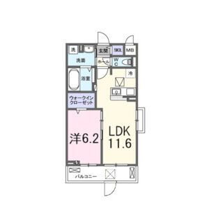 1LDK 間取り図