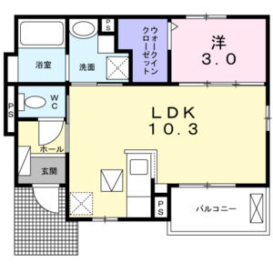 1LDK 間取り図