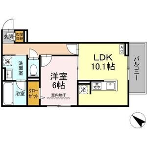 1LDK 間取り図