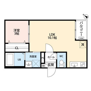 1LDK 間取り図