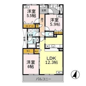 3LDK 間取り図