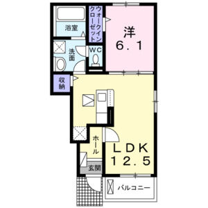 1LDK 間取り図