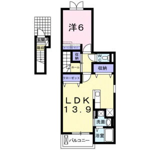 1LDK 間取り図