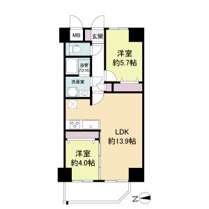 2LDK 間取り図