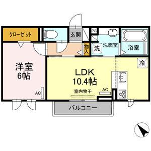 1LDK 間取り図