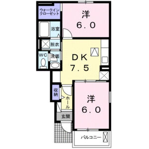 2DK 間取り図