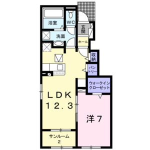 1LDK 間取り図