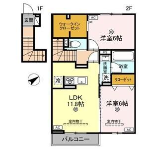 2LDK 間取り図