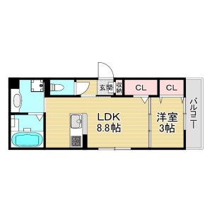 1LDK 間取り図