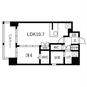 1LDK 間取り図