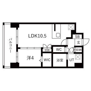 1LDK 間取り図