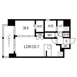 1LDK 間取り図