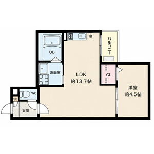 1LDK 間取り図