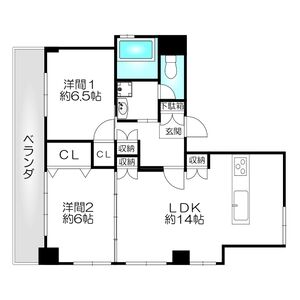 2LDK 間取り図