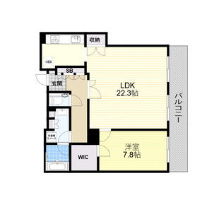 1LDK 間取り図