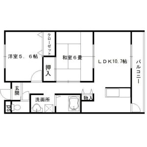 2LDK 間取り図