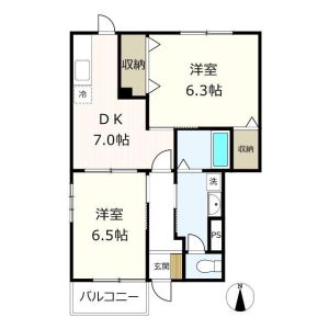 2DK 間取り図