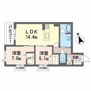 2LDK 間取り図