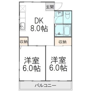 2DK 間取り図