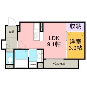 1LDK 間取り図