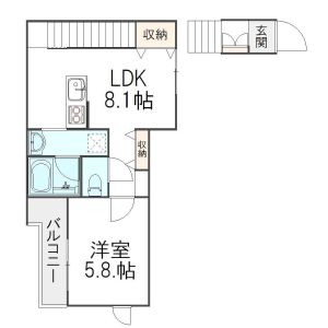 1LDK 間取り図
