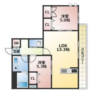 2LDK 間取り図