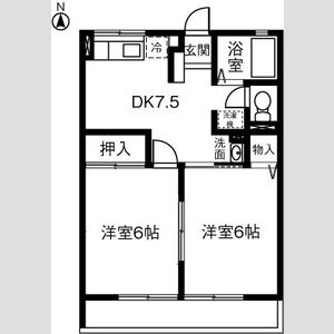 2DK 間取り図