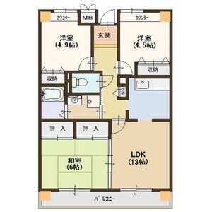 3LDK 間取り図