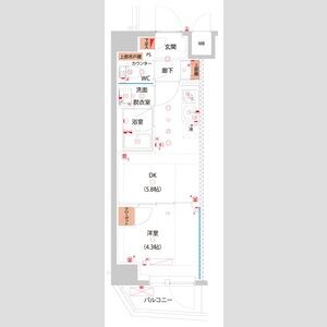 1DK 間取り図