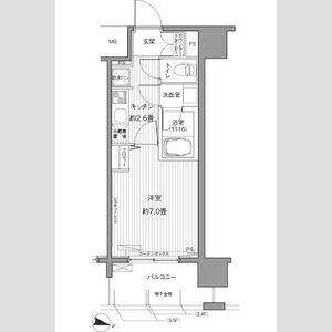 1K 間取り図