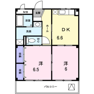 2DK 間取り図