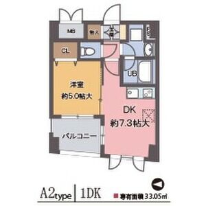 1DK 間取り図
