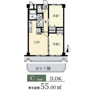 2LDK 間取り図