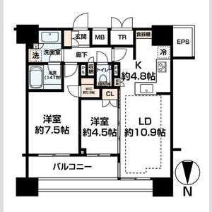 2LDK 間取り図