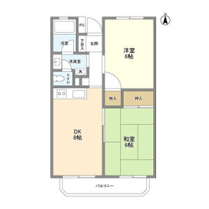 2DK 間取り図