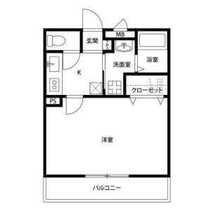 1K 間取り図