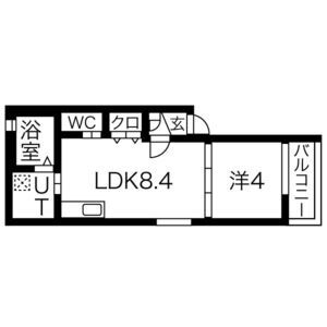 1LDK 間取り図